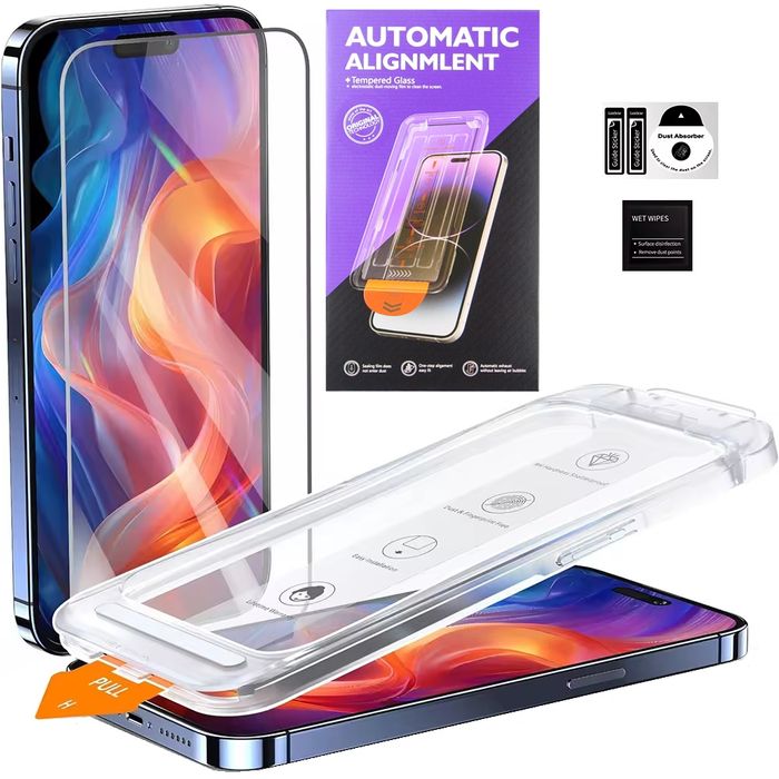 Szkło Hartowane Pełne Do Iphone 16E / 17E Z Ramką Do Montażu Aplikator
