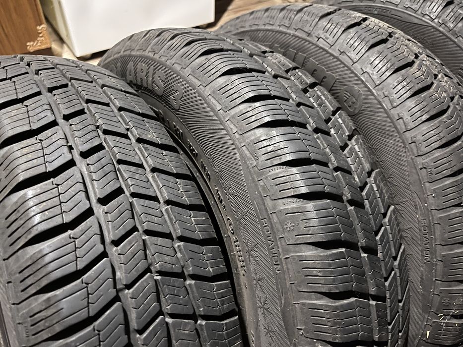 4 opony zimowe Barum Polaris 3 - 155/80 R13 - komplet, bardzo dobry stan bieżnika, 2012