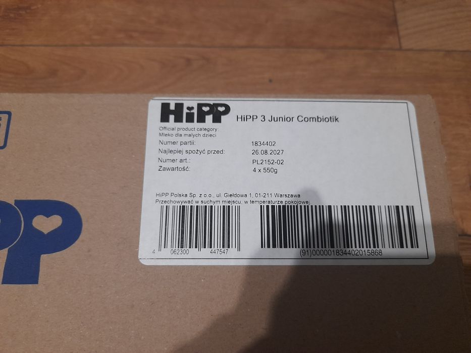 Mleko hipp 3 550g