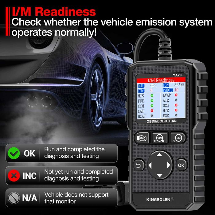 KINGBOLEN YA200 Skaner diagnostyczny tester OBD2
