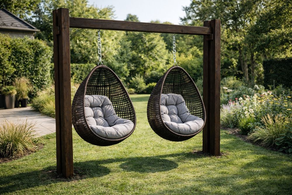 Stelaż drewniany do fotela wiszącego / kokonu 3m x 2,4m KVH DUO