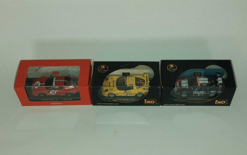 Le Mans, Ferrari BB512, Chevrolet Corvette C5R. IXO. 35€/un.   Vendo miniaturas da minha coleção. Na minha coleção desde 2009.