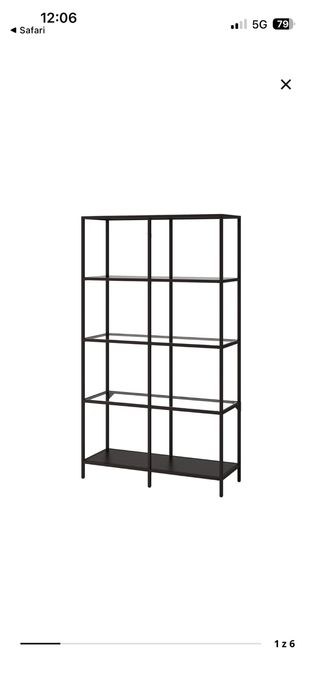 Regal czarnobrazowy/ szkło IKEA