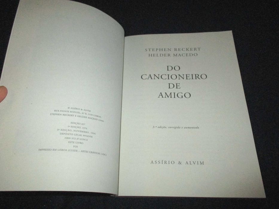 Livro Do Cancioneiro de Amigo Helder Macedo