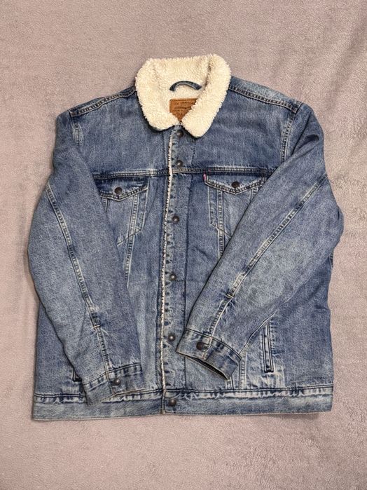 Levi’s Sherpa Trucker Jacket чоловіча джинсова куртка шерпа розмір xxl