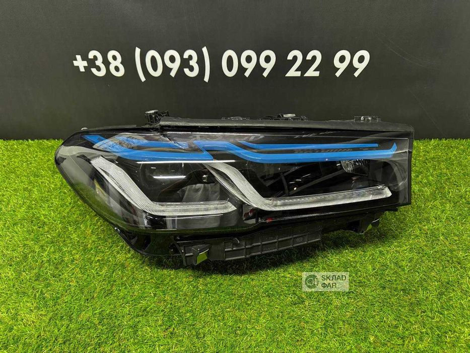 Передні фари BMW 5 G30 2020-2023 LCI SHADOW LASER Фара БМВ 5 Г30 рест чорний лазер Європа - Гарантія 3 місяці, trade in, встановлення
