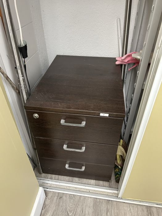 Módulo Gavetas Escritório 3 Gavetas Wengué c/ Puxadores Metálicos | 54×40×58cm