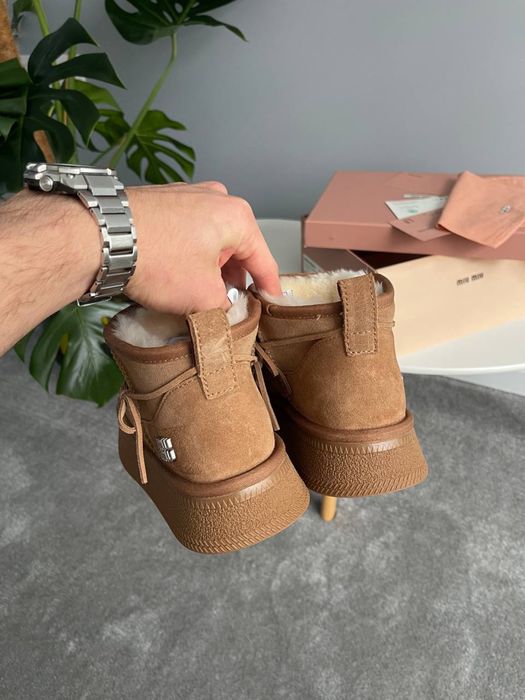 Buty damskie Miu Miu zima cheestnut