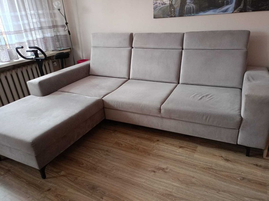 Narożnik z funkcją spania + pojemnik na pościel – bardzo dobry stan