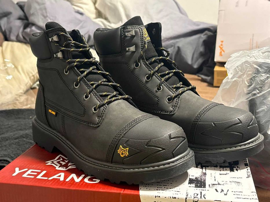 Botas de Trabalho Masculinas Yelang com Biqueira de Aço, Calçados de Segurança Anti-derrapantes, Resistentes
