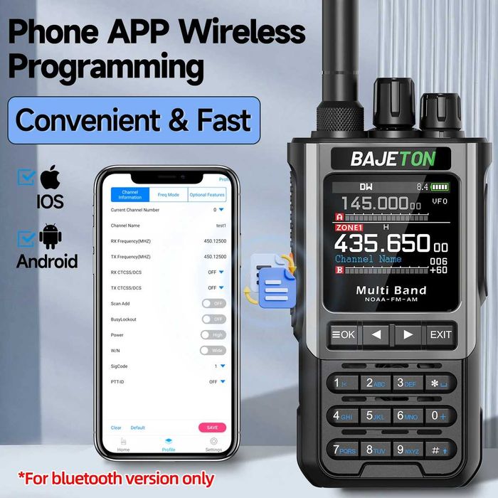 2w1 Krótkofalówka Bajeton BJ-8300 10W VHF UHF Nowa! Wbudowany odbiornik AM, FM, CB, SSB, AIR