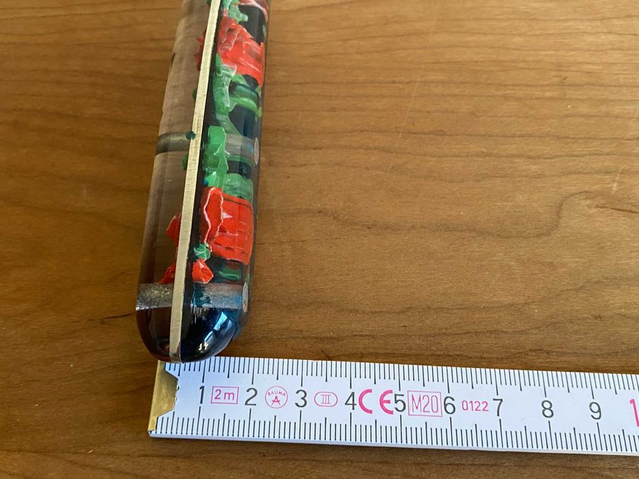 Stary Nóż Kuchenny PRL Zatopiona Róża Ręcznie Robiony