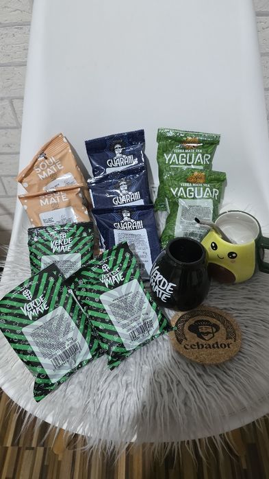 Zestaw Yerba Mate Akcesoria Kubki, Bombilla, Podkładka