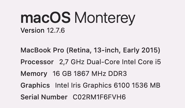 MacBook Pro 13’ 2015 Intel i5 16Gb RAM 256Gb SSD новий акб