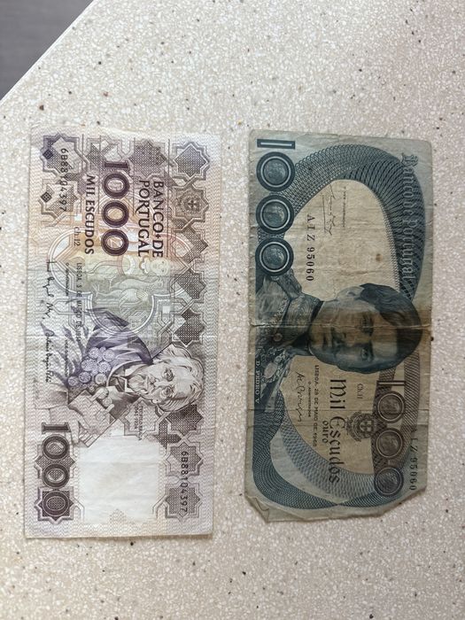 Notas escudo verdadeiras colecao