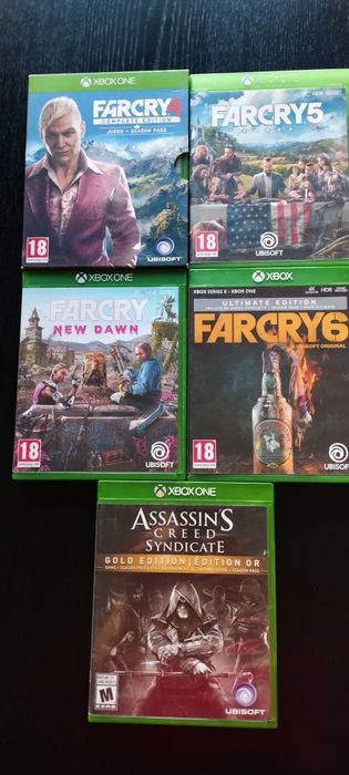 Pack 5 Jogos Xbox One – Far Cry (4, 5, New Dawn, 6) + Assassin's Creed Syndicate