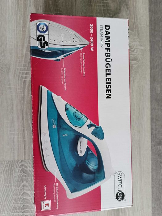 Żelazko Parowe SWITCH ON 2400W Ceramiczna Stopa, Para, NOWE