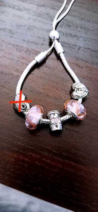 Bransoletka Regulowana•Charms Murano•Anielskie Skrzydła•Kawa•Srebro925