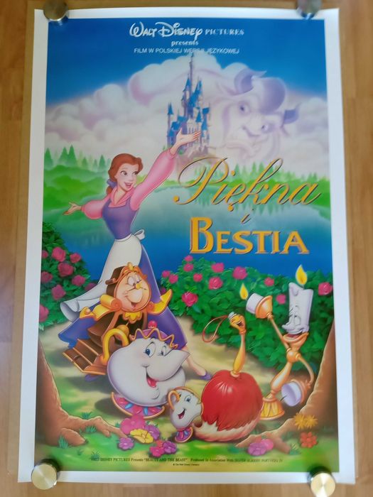 Plakat filmowy PIĘKNA I BESTIA/Disney klasyka/Oryginał z 1993 roku.