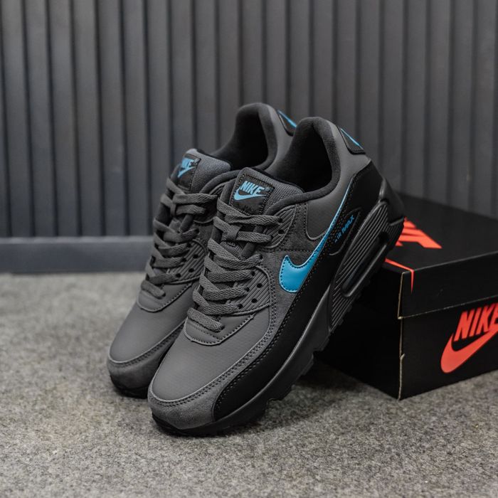 Кросівки Nike Air Max 90 Black/Grey/Blue premium