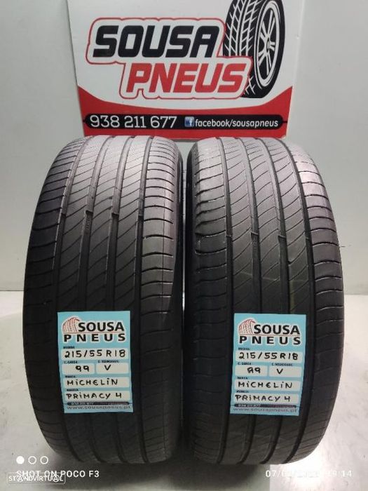 2 pneus semi novos 215-55r18 michelin - oferta dos portes 120 EUROS