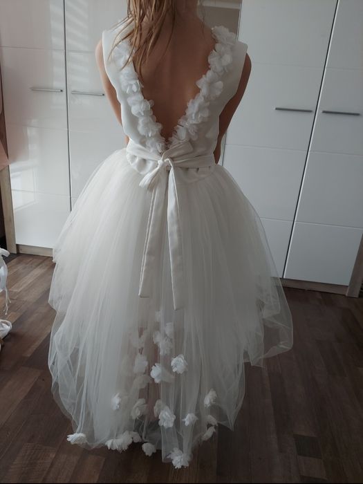 Sukienka dla dziewczynki biała komunia wesele