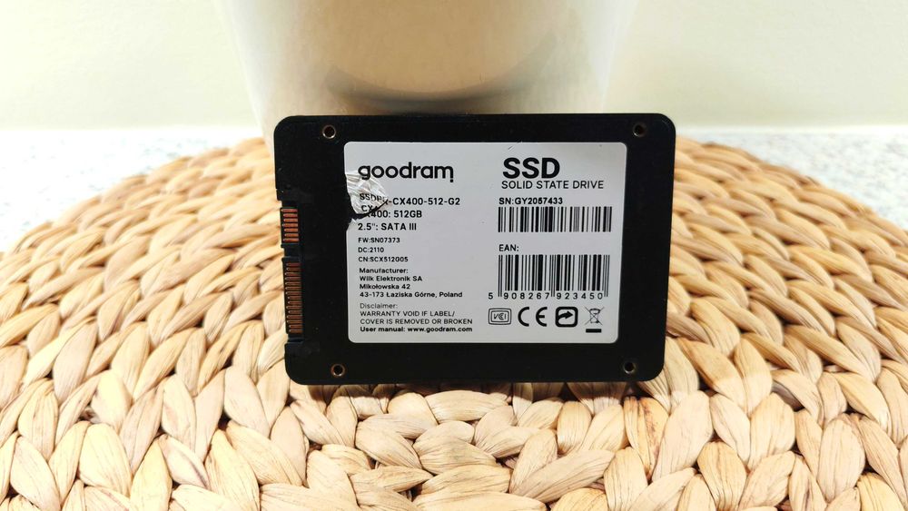GOODRAM CX400 gen.2 - 512GB SATA SSD - doskonały stan - (100%) zdrowia dysku