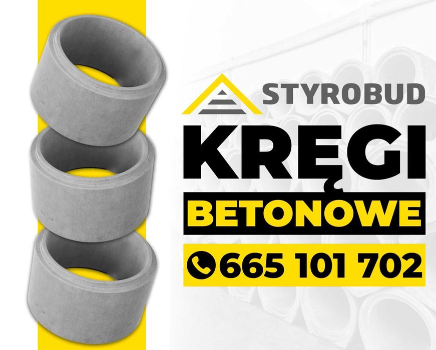 Kręgi betonowe, studnie, przepusty drogowe, zakończenie przepustu