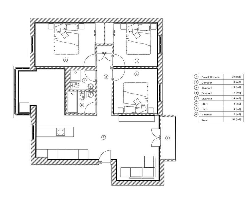 Apartamento T3 em Tavarede de 93 m2