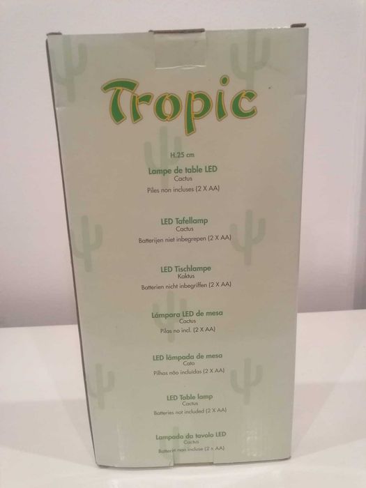 Luminária Cacto LED - Abajur de Mesa e Parede Tropical Penha de França