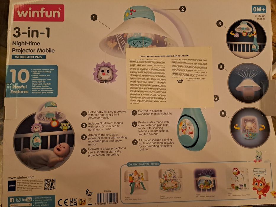 Karuzela, projektor, lampa 3w1 Winfun.