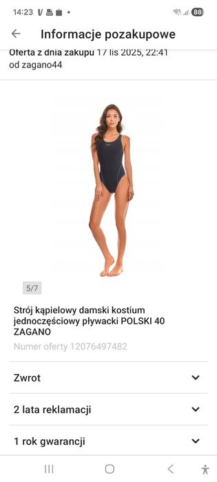 Strój kąpielowy pływacki basenowy młodzieży/kobiety