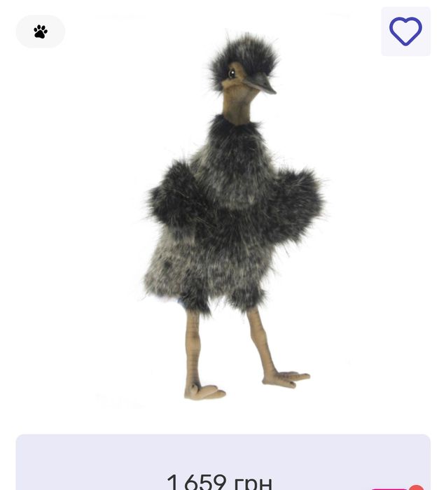 Іграшка-рукавичка Hansa Puppet Страус ему