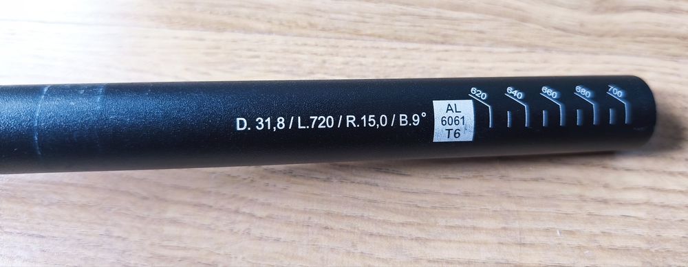 Kierownica Ergotec  5 Al gięta  720mm 31.8mm 9'