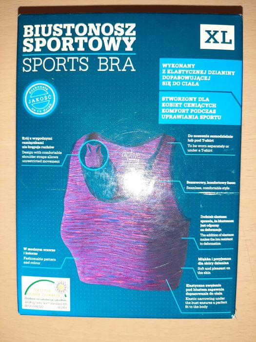 koszulka biustonosz sportowy damski kobiecy na ramiączkach XL Active
