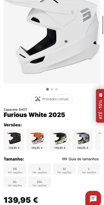 Capacete shot branco motocross