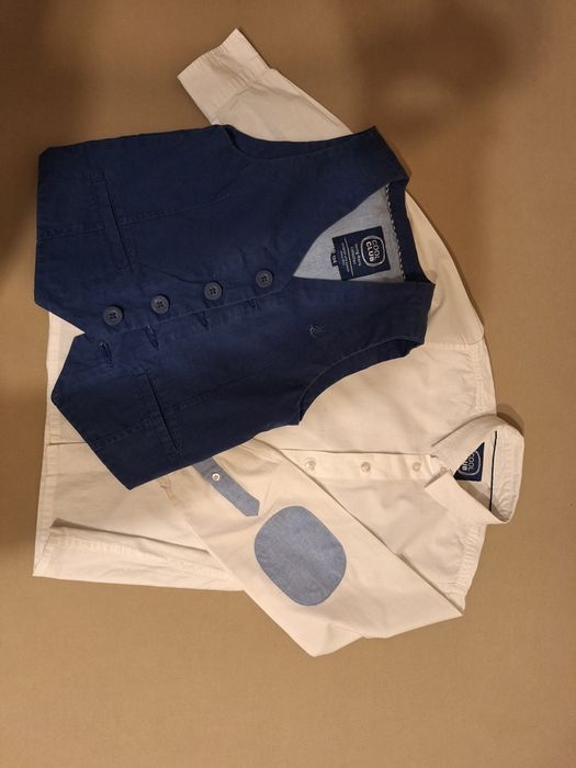 Zestaw elegancka koszulka I kamizelka Smyk 134