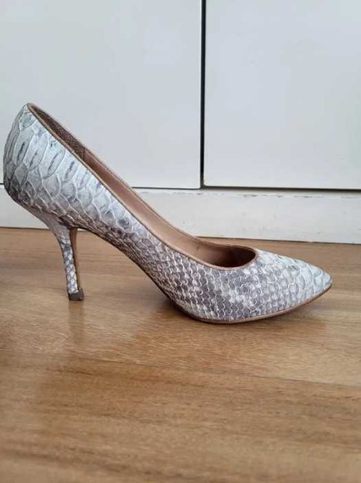 Sapatos Pele Imitação Crocodilo Cinza - ZARA
