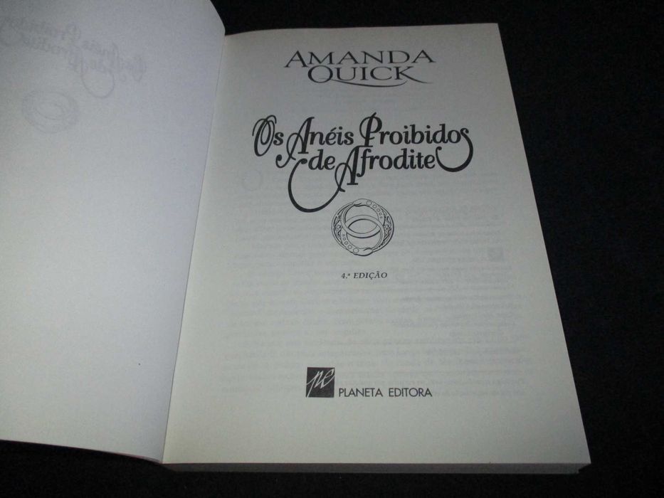 Livro Os Anéis Proibidos de Afrodite Amanda Quick