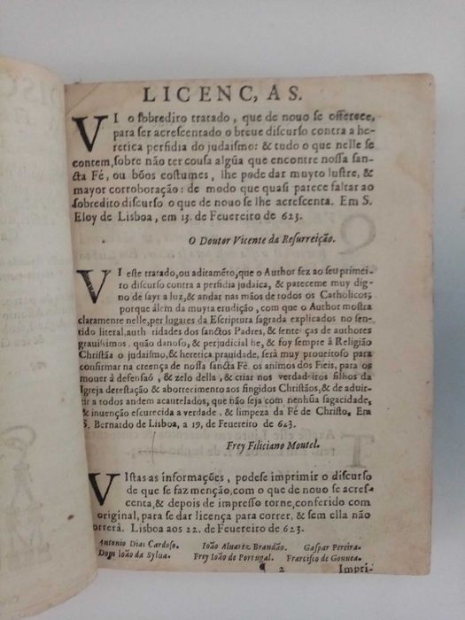 BREVE DISCURSO CONTRA A HERETICA PERFIDIA DO JUDAISMO - Muito Raro