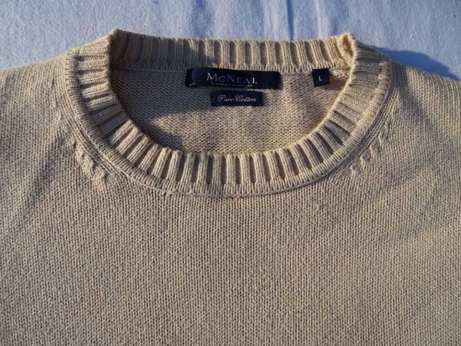 Mc NEAL beżowy sweter męski bawełna L XL