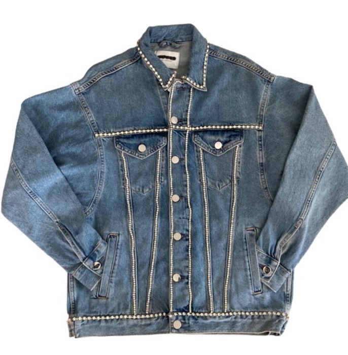 Джинсова куртка guess зі стразами