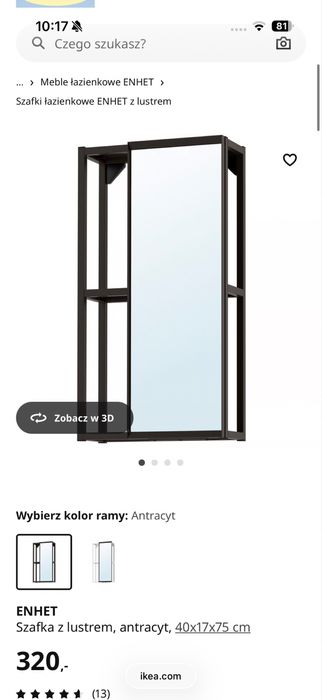 Szafka z lustrem do lazienki ikea enhet