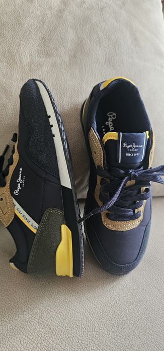 Pepe Jeans London Navy Boys' Sneakers, Size 35, New