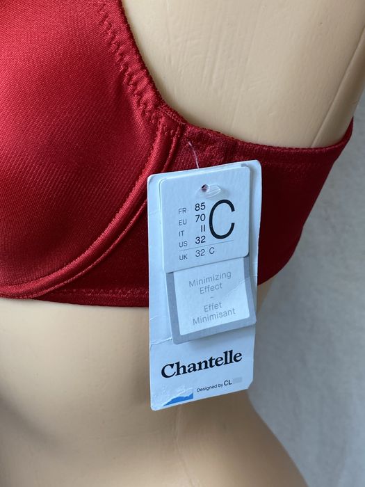 Chantelle !2031YU biustonosz z fiszbinami 70C czerwony perłowy nowy z metką