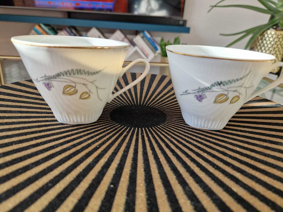 Komplet dwóch Porcelanowych filiżanek Chodzież Ćmielów