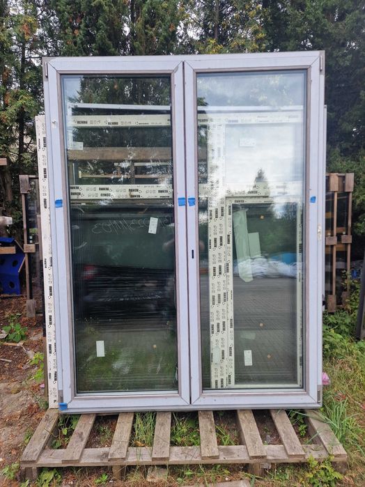 okno dwuskrzydłowe - balkon, fix,  woodec sheffield concerte x2