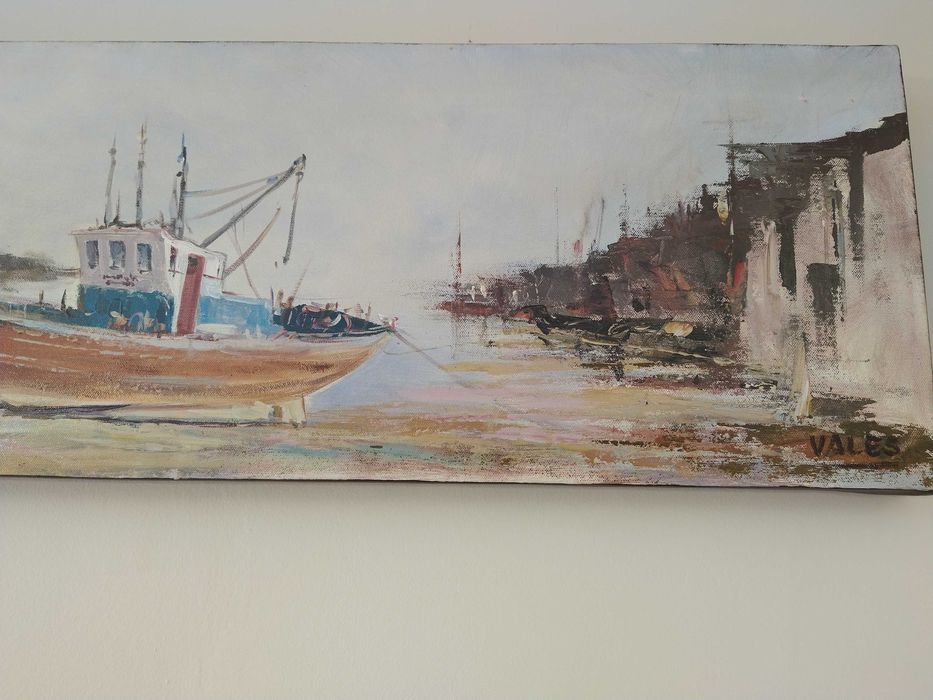 Pintura a óleo motivo barco