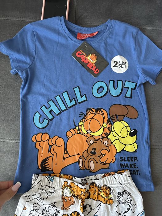 Nowa bawełniana piżama dla chłopca garfield