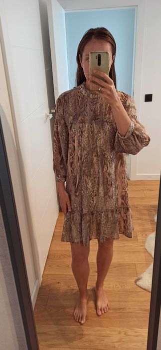 Sukienka Boho oversize Reserved zwierzęcy print